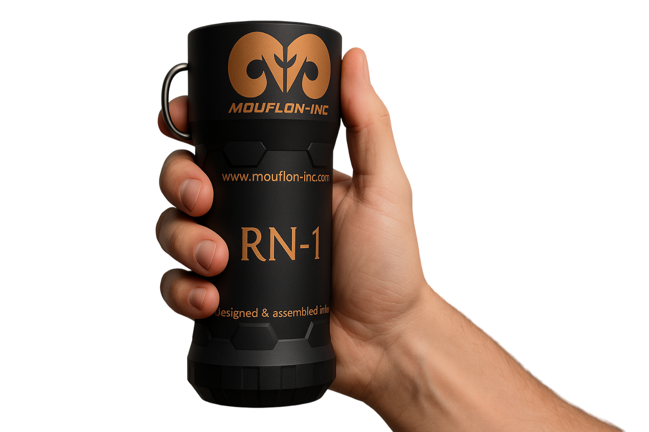 Hand holding grenade